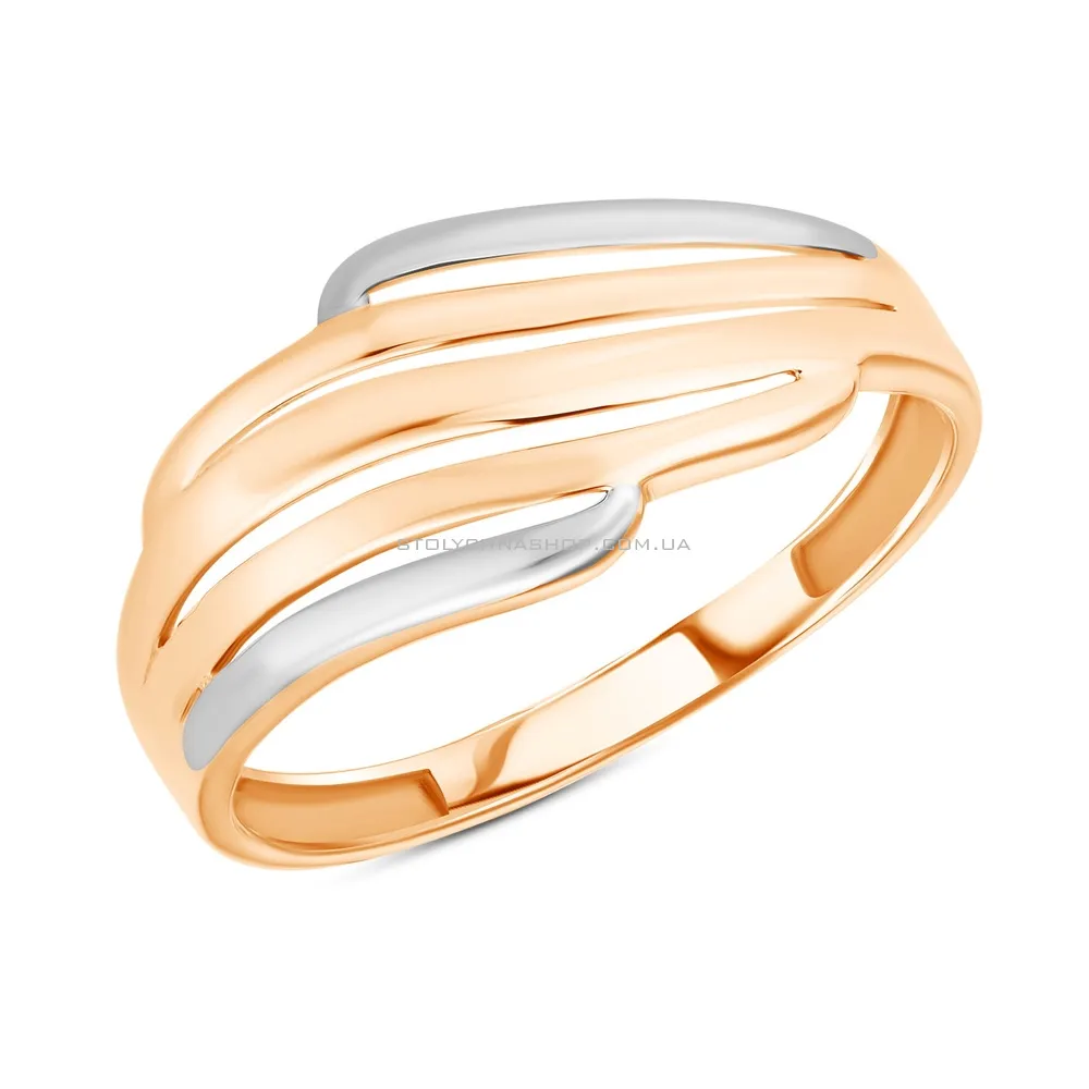 Золотое кольцо в комбинированном цвете металла (арт. 154458кб)