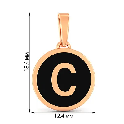 Золотий кулон Літера С з емаллю (арт. 440992еч)
