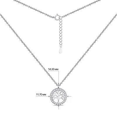 Кольє срібне "Дерево життя" з фіанітами  (арт. 7507/1141/10)