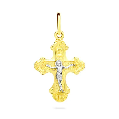 Хрестик православний з жовтого золота (арт. 501584ж)