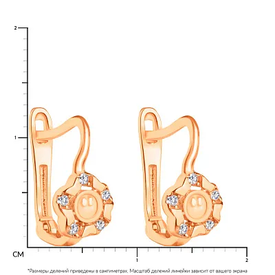 Детские золотые серьги с фианитами (арт. 107085)