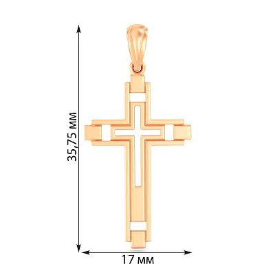 Хрестик з червоного золота  (арт. 440917)
