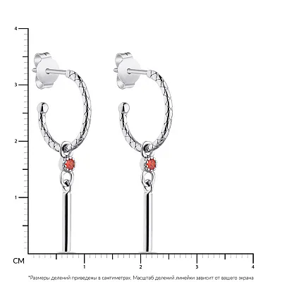Сережки зі срібла з альпінітами і з підвісками  (арт. 7518/6229а)