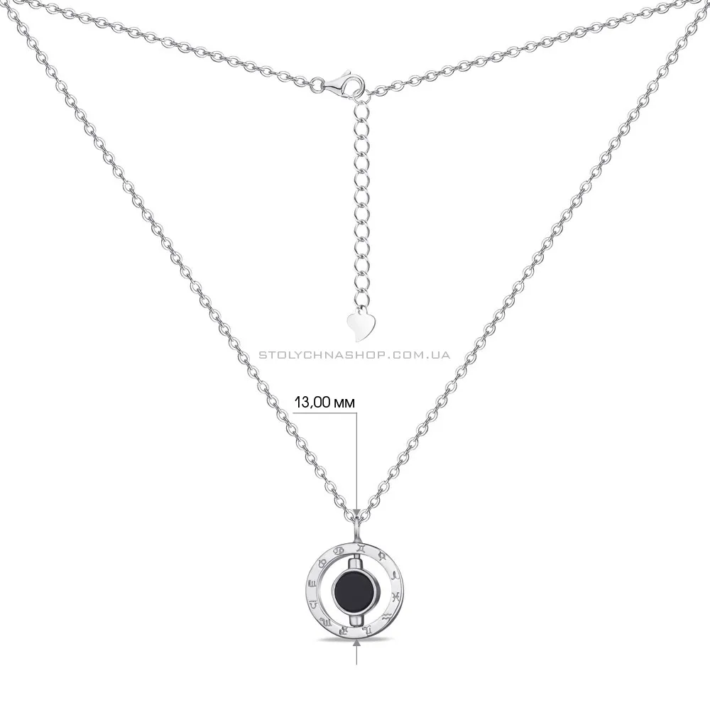 Кольє зі срібла з оніксом (арт. 7507/1151о) - 3 - цена
