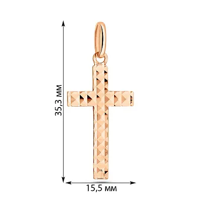 Хрестик з червоного золота  (арт. 424858)