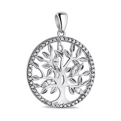 Срібний кулон Дерево життя з фіанітами  (арт. 7503/4031)