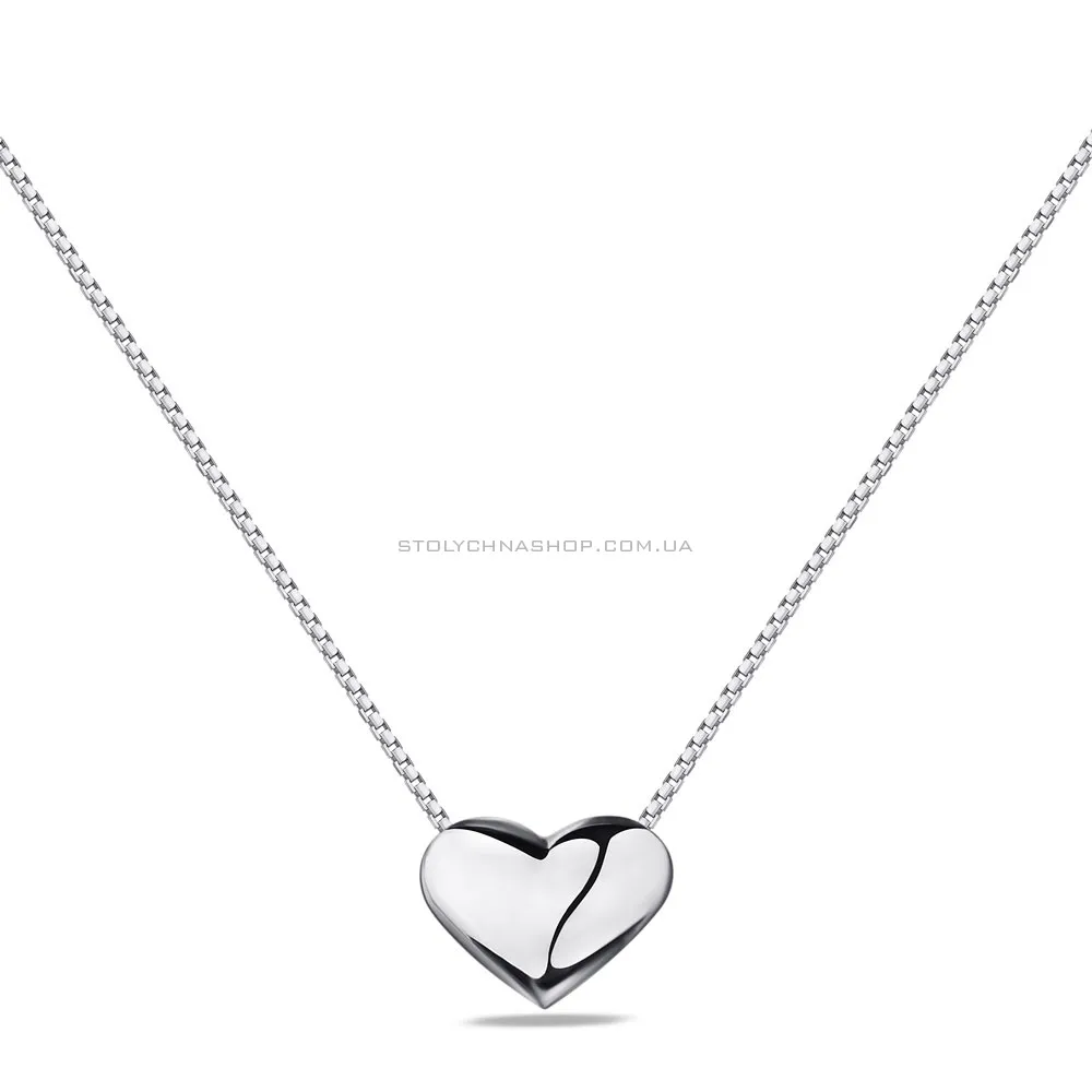 Срібне кольє Серце без каменів (арт. 7507/549) - цена