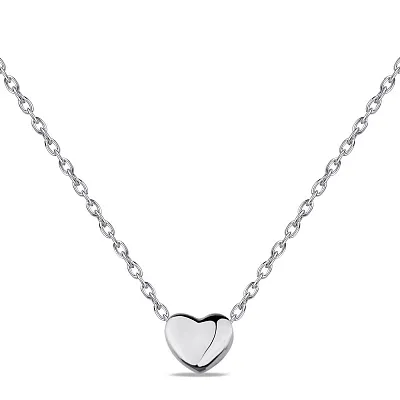 Серебряное колье Сердце без камней (арт. 7507/1841)