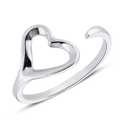 Серебряное кольцо «Сердце» без камней  (арт. 7501/3911)