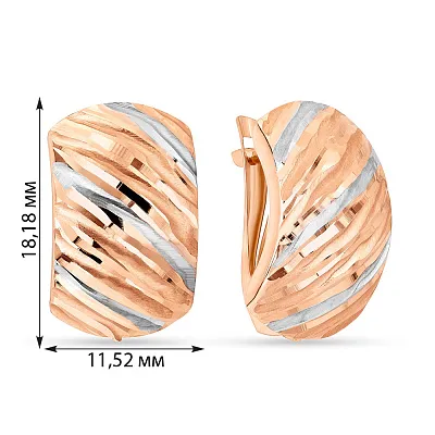 Золотые сережки с родированием (арт. 102103р)