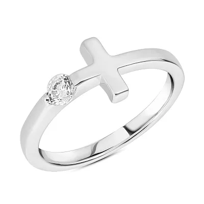 Серебряное кольцо Trendy Style «Крест» с фианитом (арт. 7501/4820)