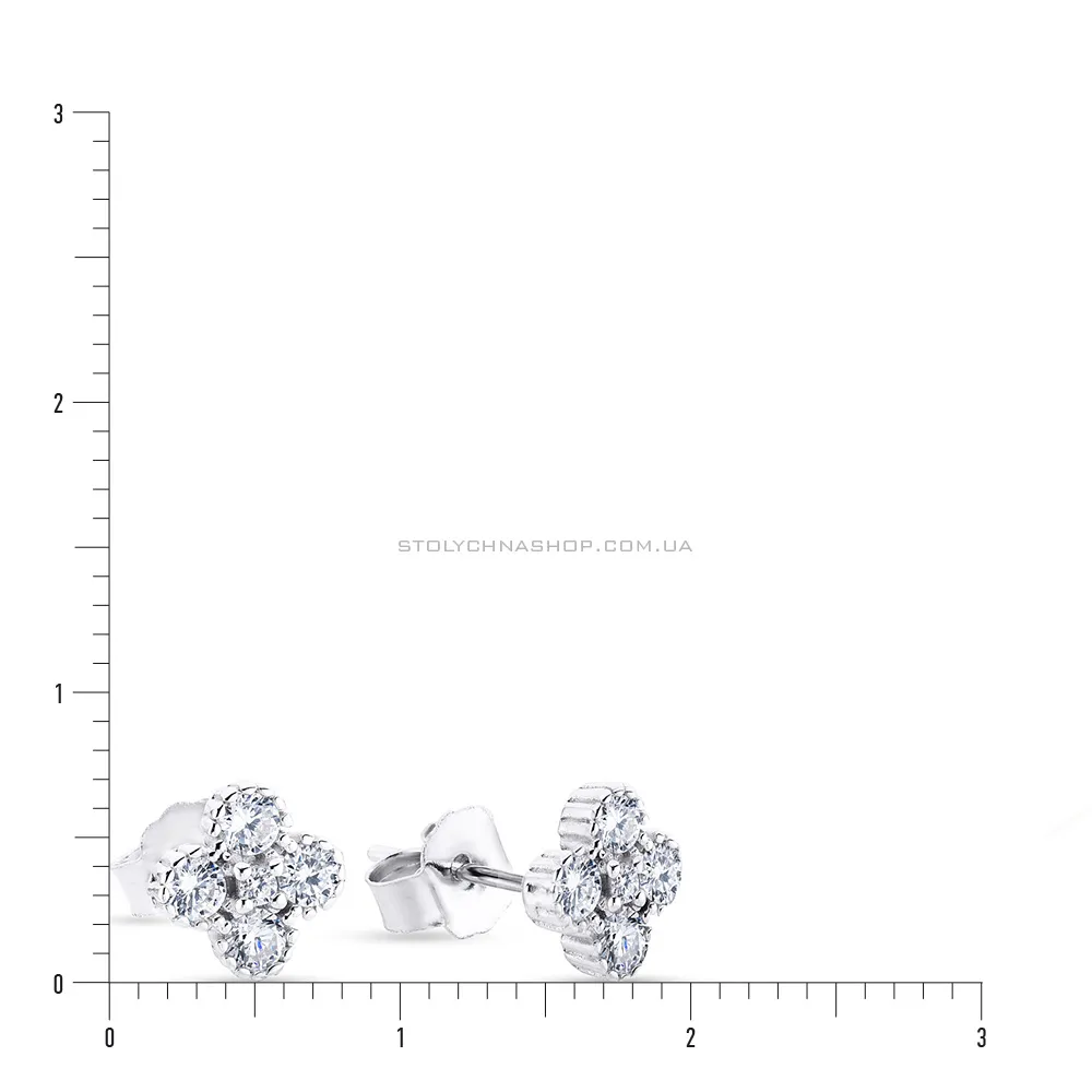 Срібні сережки пусети з фіанітами (арт. 7518/5180)