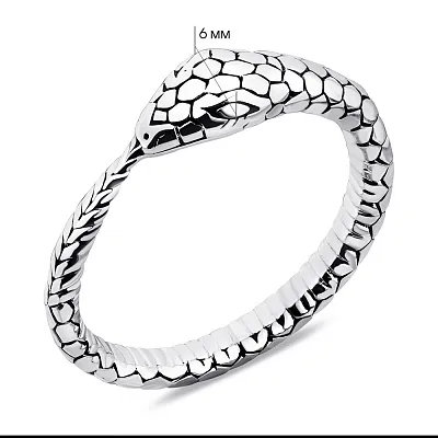 Серебряное кольцо Змея с чернением  (арт. 7901/6314)