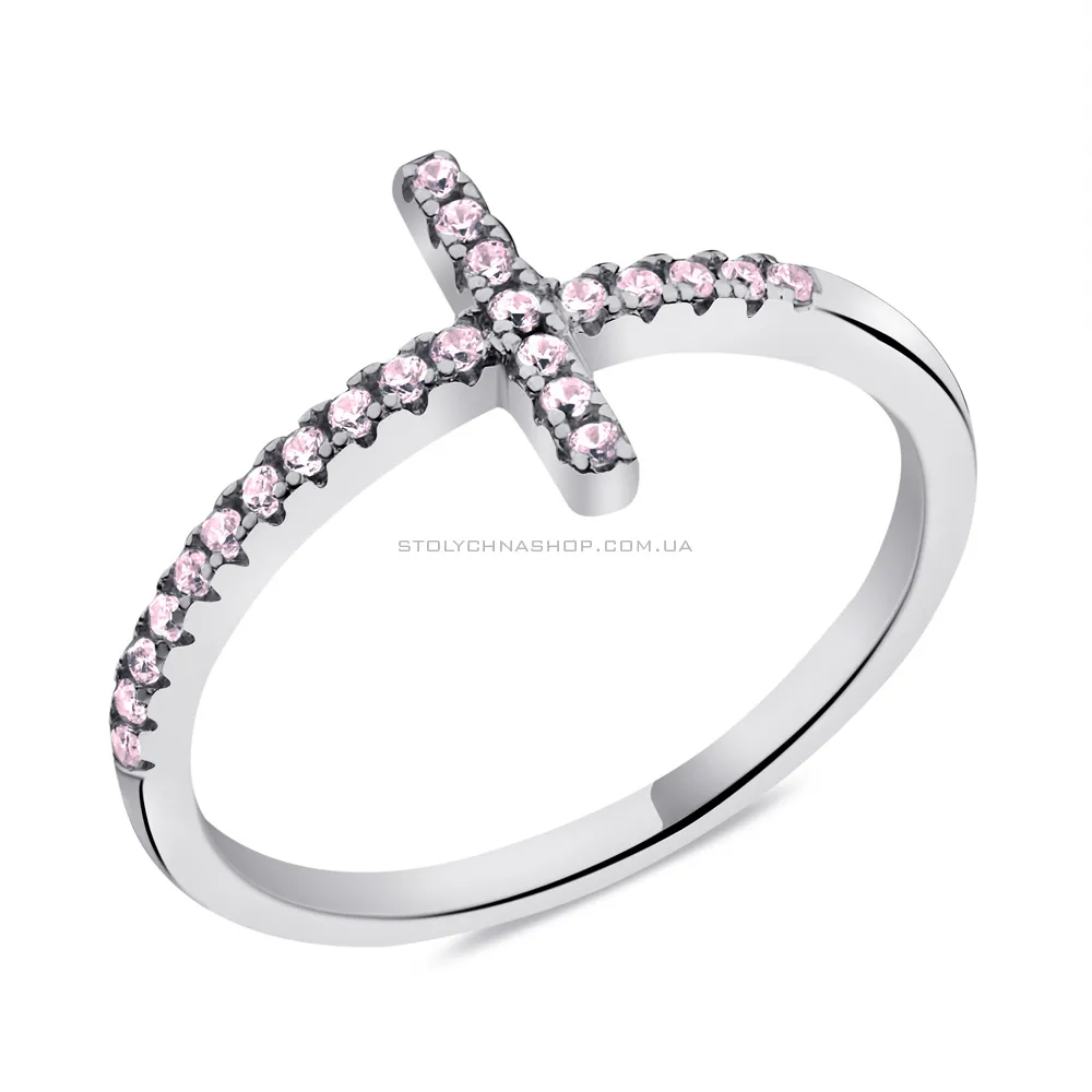Серебряное кольцо с розовыми альпинитами (арт. 7501/2160ар) - цена