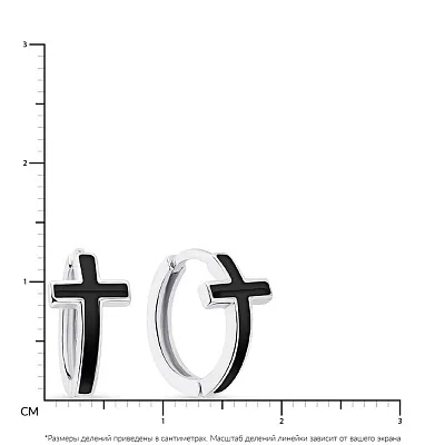 Серьги-кольца из серебра с эмалью  (арт. 7502/3884/10еч)