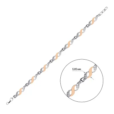 Срібний браслет з золотими накладками (арт. 7209/262брп)