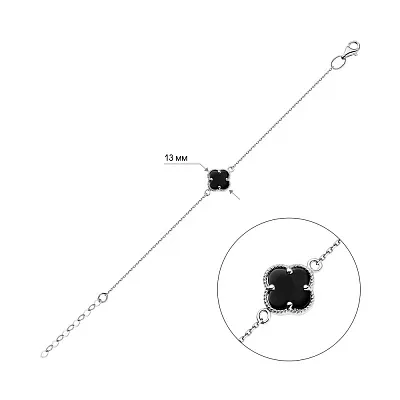 Браслет из белого золота с ониксом (арт. 322528/15бо)