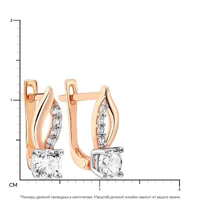 Сережки золотые с фианитами (арт. 107903)