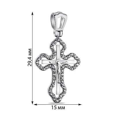 Серебряный крестик с фианитами (арт. 7504/2-0926.0.2)