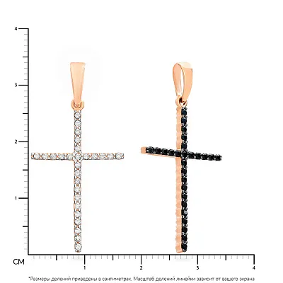 Золотая подвеска-крестик с фианитами (арт. 440418ч)
