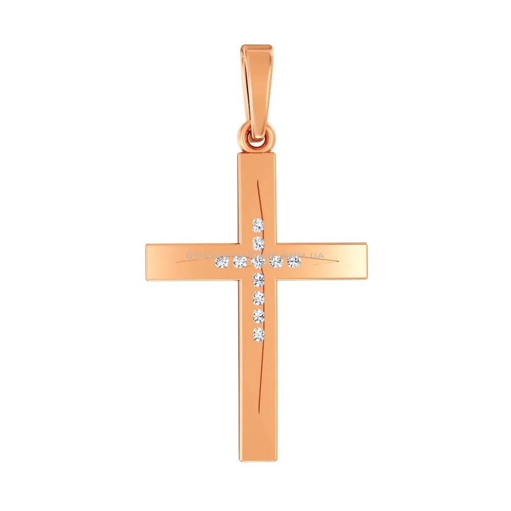 Хрестик з золота з діамантами  (арт. П011381) - цена