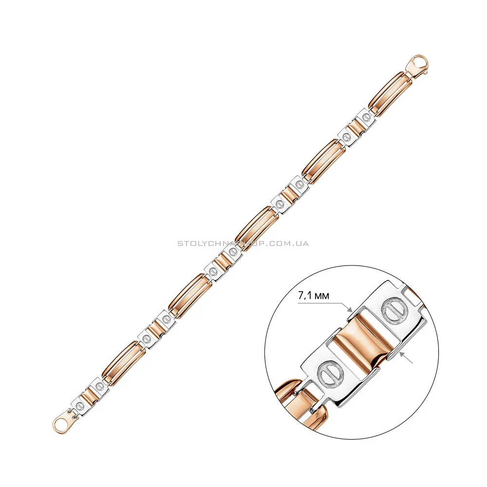 Браслет з червоного і білого золота  (арт. 325587кб) - 2 - цена