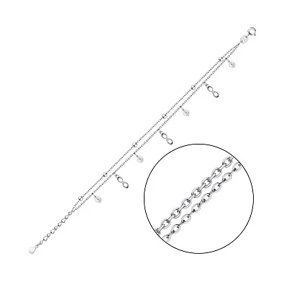 Серебряный браслет Бесконечность с фианитами (арт. 7509/4713)