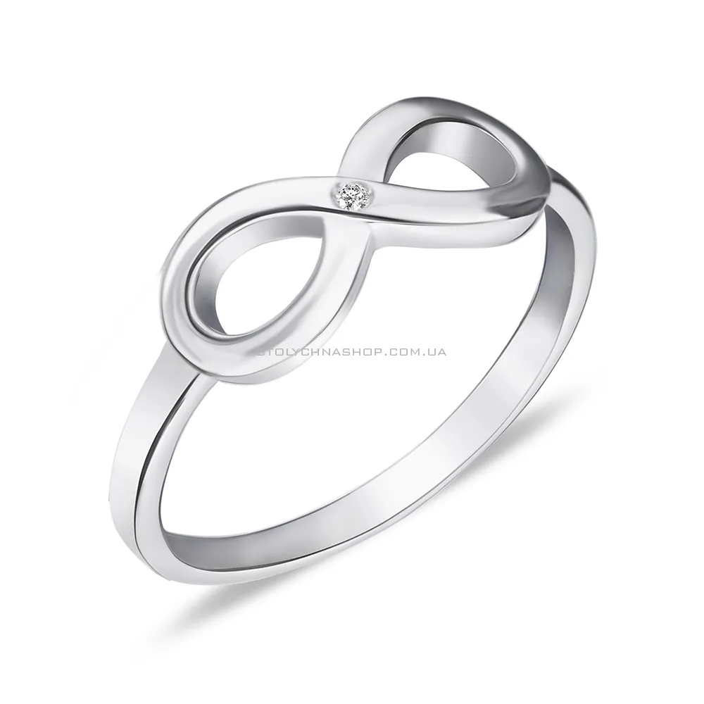 Серебряное кольцо «Бесконечность» с фианитом (арт. 7501/3935)