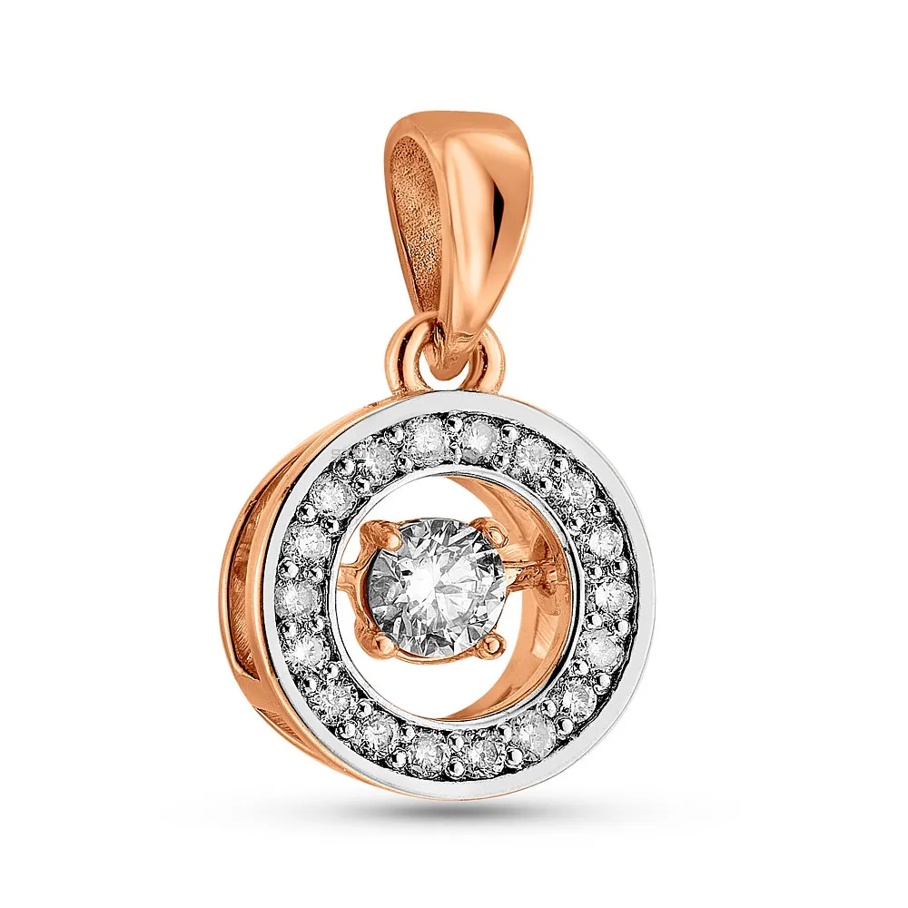 Золотий кулон з танцюючим діамантом (арт. 3109481201) - цена