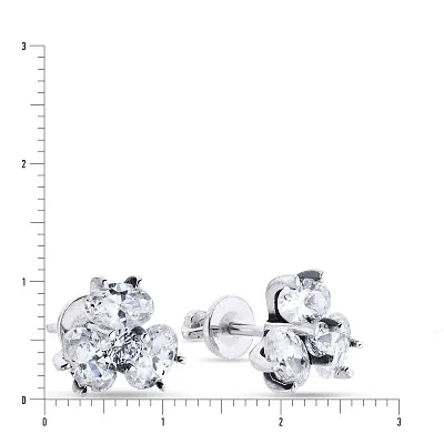 Срібні сережки пусети з фіанітами (арт. 7918/2905)
