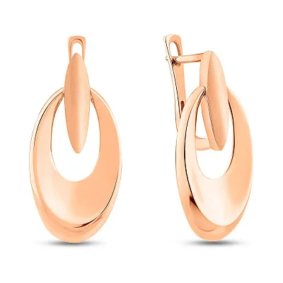 Серьги из красного золота без камней  (арт. 1091776м)