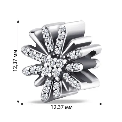 Срібний шарм "Сніжинка" з білими фіанітами (арт. 7903/3250)