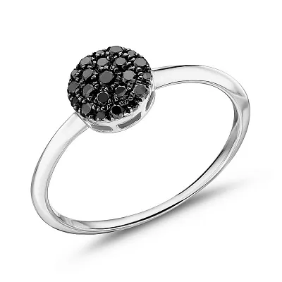 Золотое кольцо с черными бриллиантами (арт. 1191666202ч)