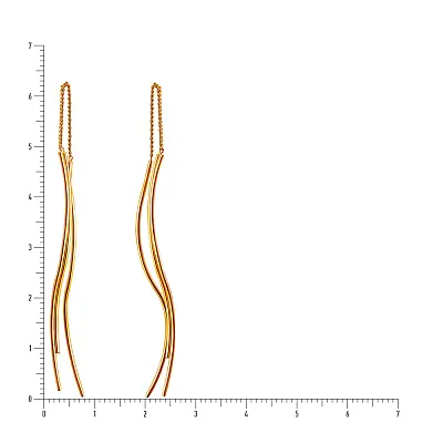 Золотые серьги протяжки  (арт. 105514ж)
