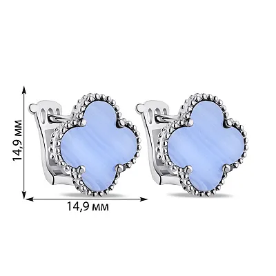 Срібні сережки з халцедоном (арт. 7502/3929/15хлф)