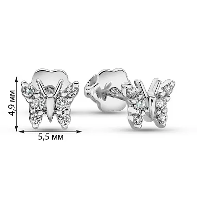 Золоті сережки Метелики з діамантами (арт. С341316010б)