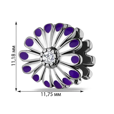 Шарм зі срібла з фіанітом і з емаллю (арт. 7903/3321ебф)