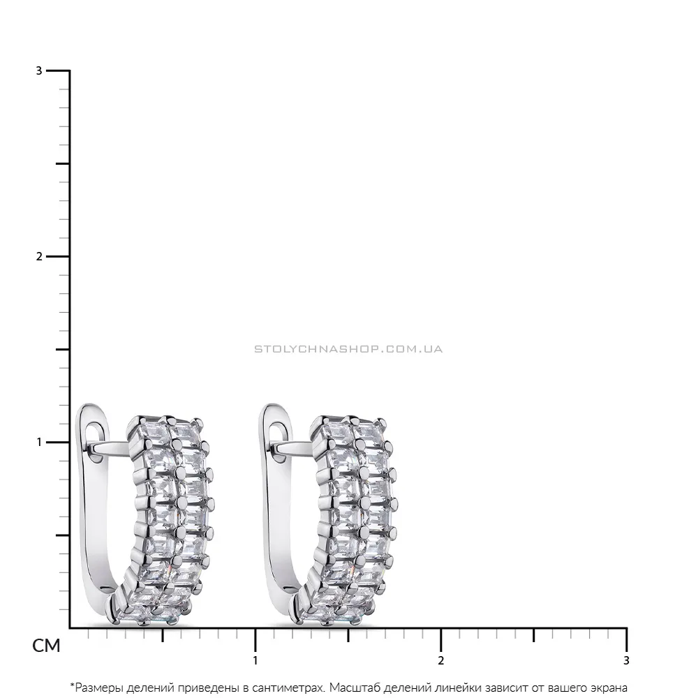 Срібні сережки з фіанітами  (арт. 7502/4755) - 2 - цена