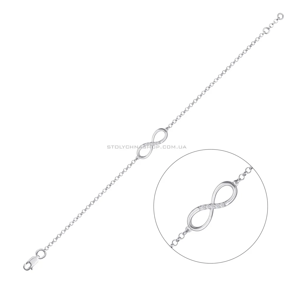 Срібний браслет «Нескінченність» з фіанітами (арт. 7509/4631р) - цена
