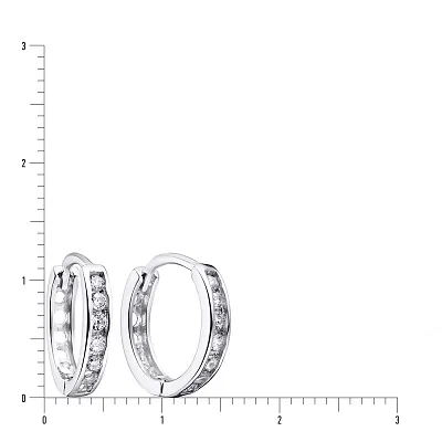 Серебряные серьги кольца с фианитами (арт. 7502/203)