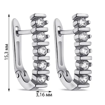 Срібні сережки з фіанітами (арт. 7502/1512С)