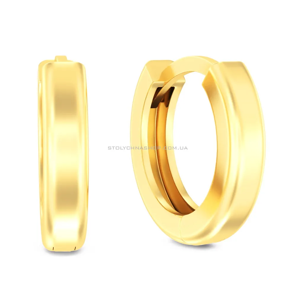 Золотые серьги кольца с фианитами (арт. 1101110ж) - цена