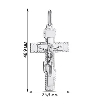 Серебряный нательный крестик с распятием  (арт. 7504/2-8182.0.2)