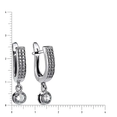Срібні сережки з підвісками і фіанітами (арт. 7902/2915)
