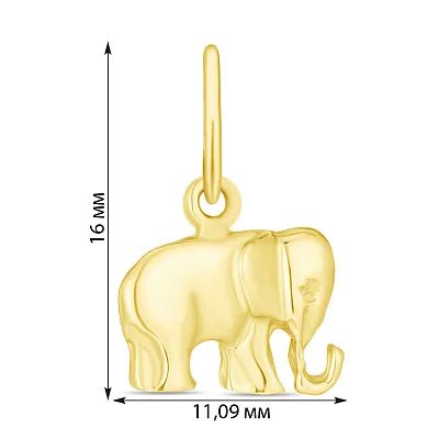 Підвіска «Слоник» з жовтого золота (арт. 422817ж)