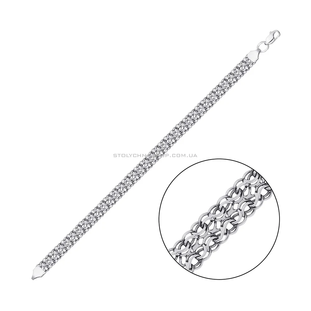 Широкий срібний браслет (арт. 03111411ч) - цена