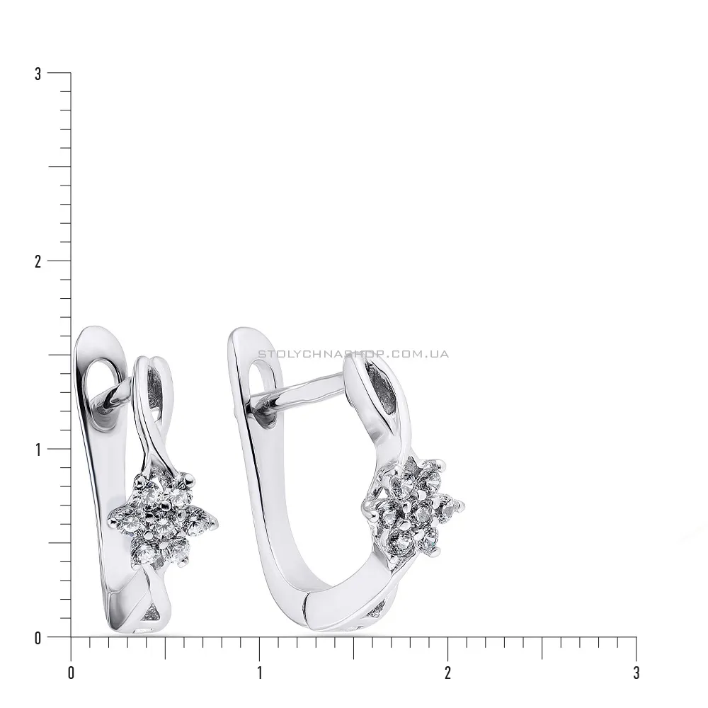 Срібні сережки з фіанітами (арт. 7502/3595) - 2 - цена