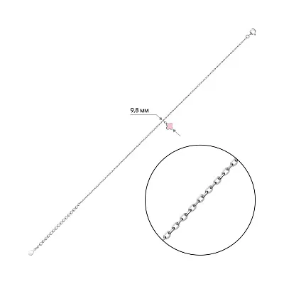 Браслет зі срібла з рожевою емаллю (арт. 7509/3318ер)