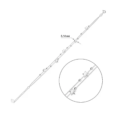 Браслет зі срібла «Зірки» (арт. 7509/2285)