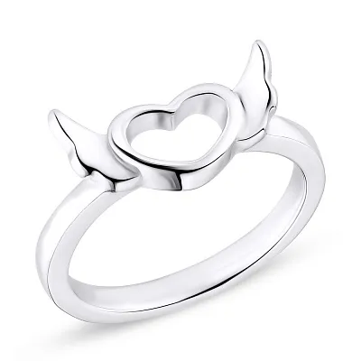 Серебряное кольцо «Сердечко» без камней  (арт. 7501/4336)